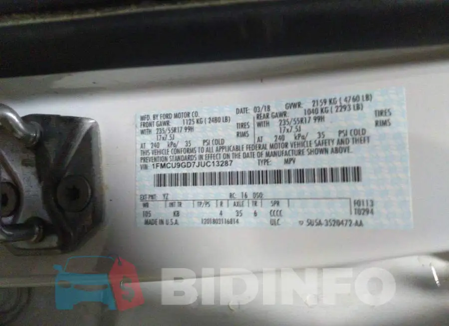 1FMCU9GD7JUC13287 Photo# 9