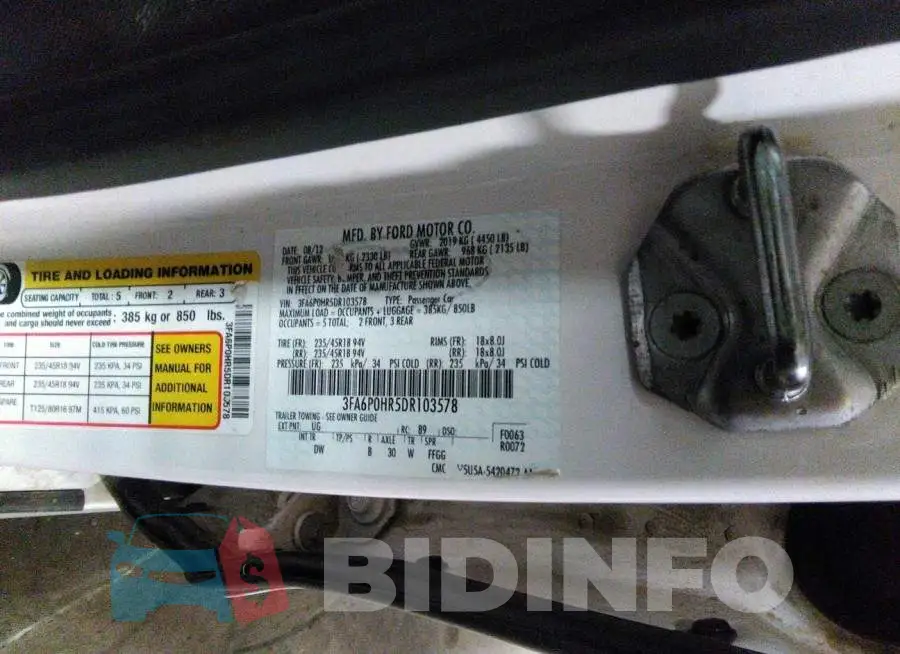 3FA6P0HR5DR103578 Photo# 9