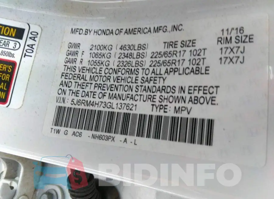5J6RM4H73GL137621 Photo# 9