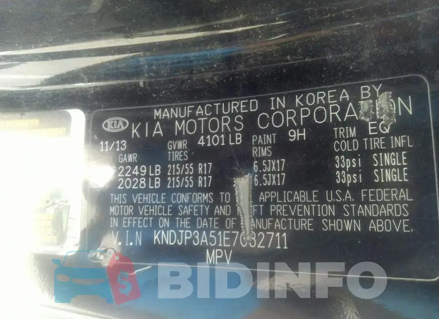 KNDJP3A51E7032711 Photo# 9