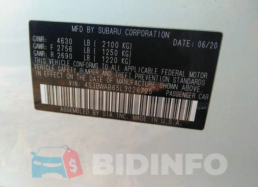 4S3BWAB65L3026725 Photo# 9