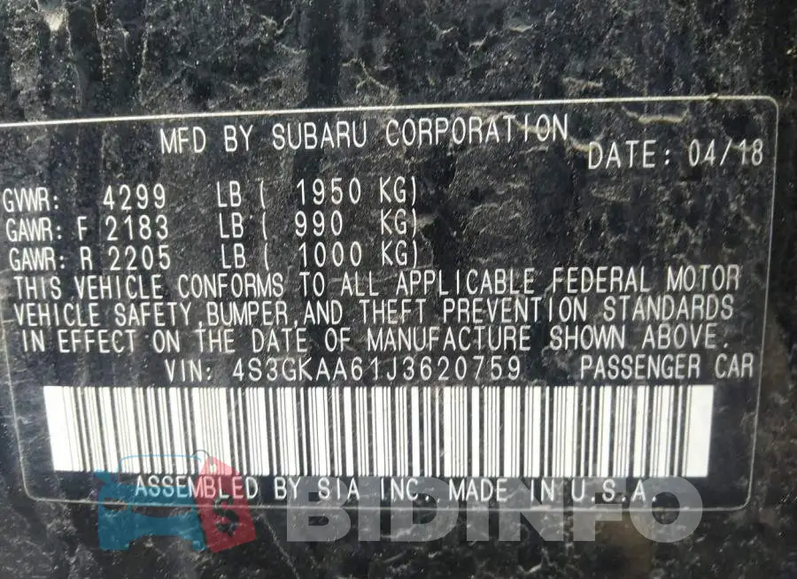 4S3GKAA61J3620759 Photo# 9