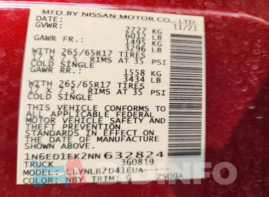 1N6ED1EK2NN632824 Photo# 8