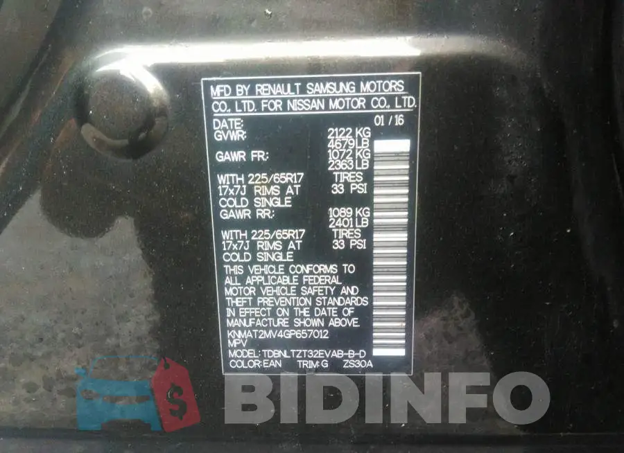 KNMAT2MV4GP657012 Photo# 9