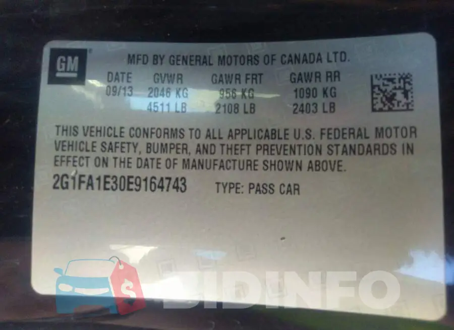 2G1FA1E30E9164743 Photo# 9