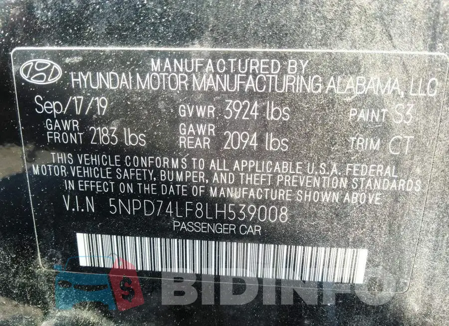 5NPD74LF8LH539008 Photo# 9