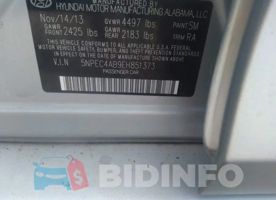 5NPEC4AB9EH851373 Photo# 9
