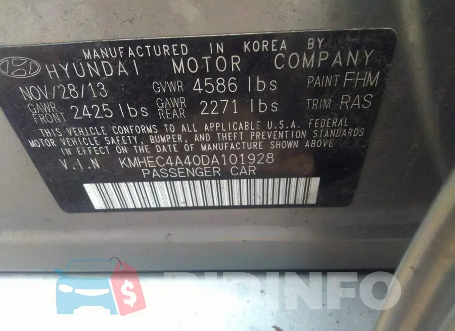 KMHEC4A40DA101928 Photo# 9