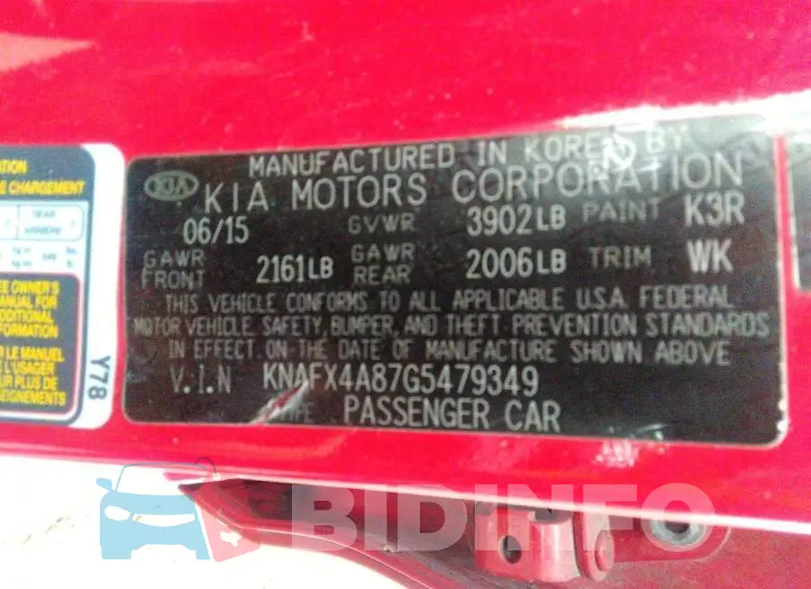 KNAFX4A87G5479349 Photo# 9