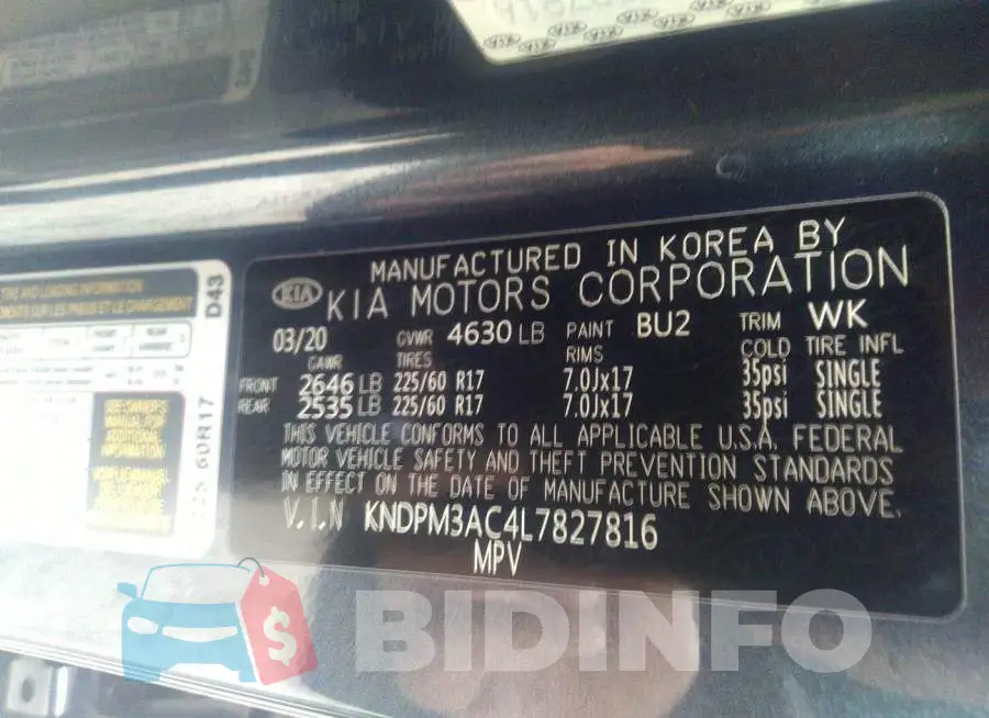 KNDPM3AC4L7827816 Photo# 9