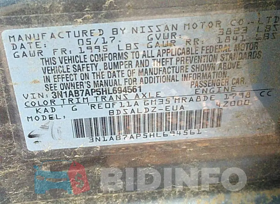 3N1AB7AP5HL694561 Photo# 9
