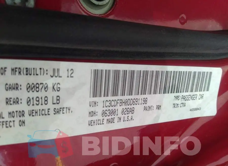 1C3CDFBH0DD691198 Photo# 9