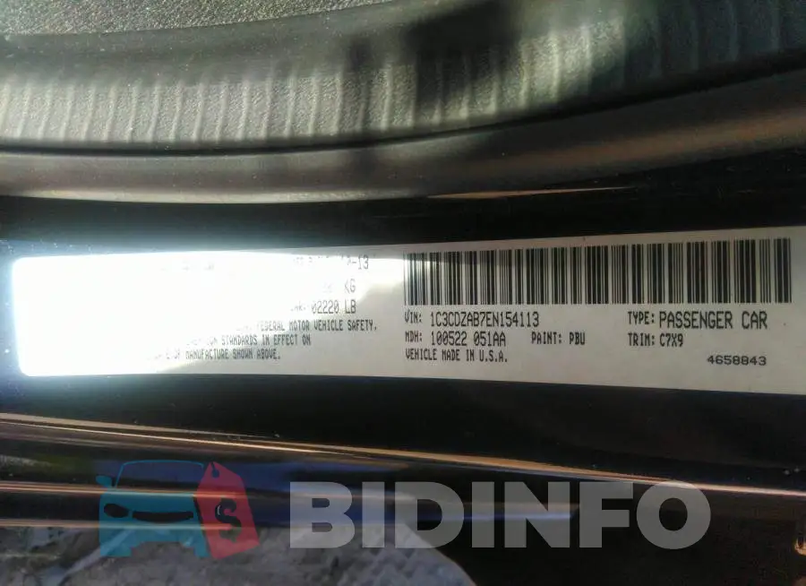 1C3CDZAB7EN154113 Photo# 9