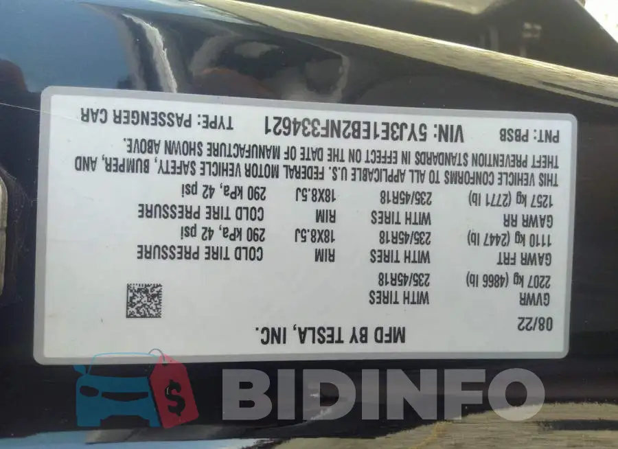 5YJ3E1EB2NF334621 Photo# 9
