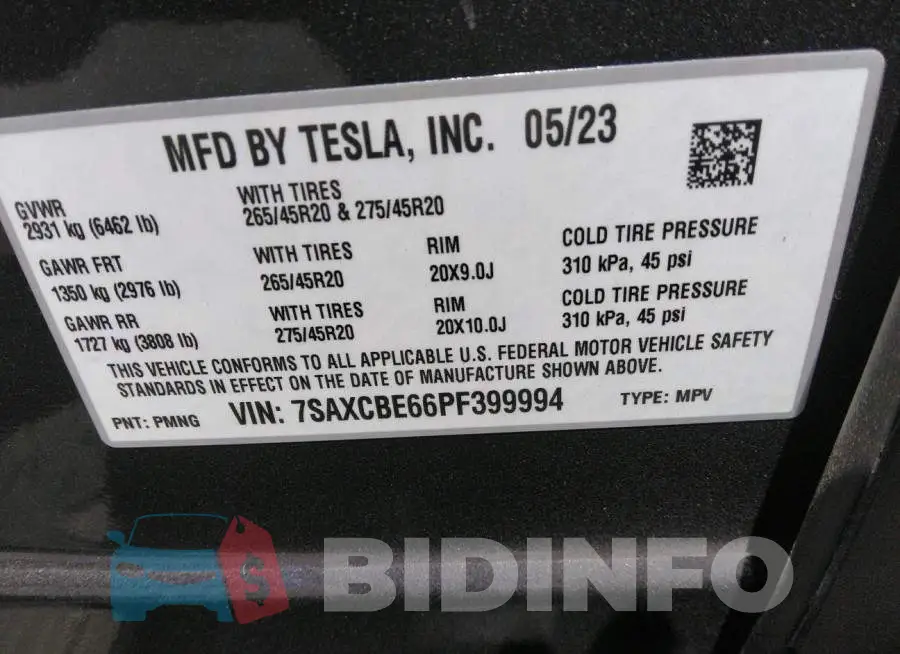 7SAXCBE66PF399994 Photo# 9