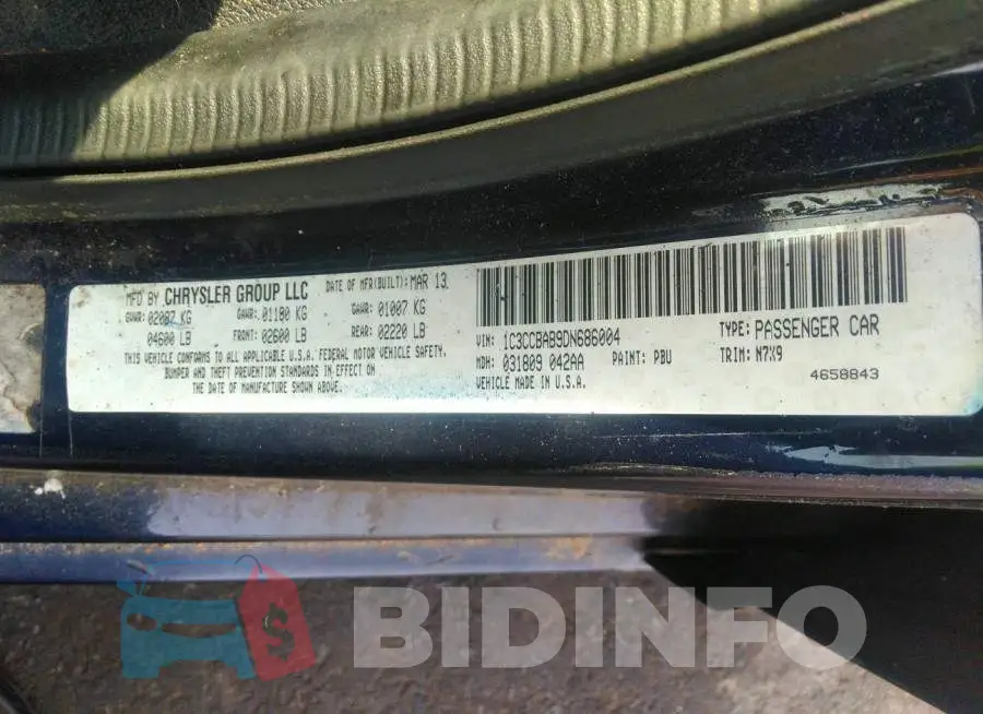 1C3CCBAB9DN686004 Photo# 9