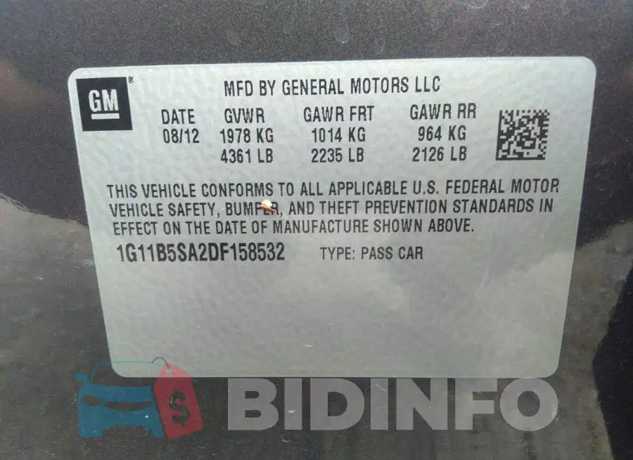 1G11B5SA2DF158532 Photo# 9