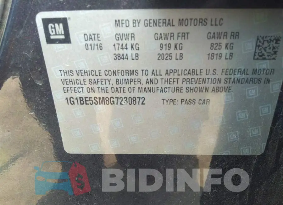 1G1BE5SM8G7230872 Photo# 9