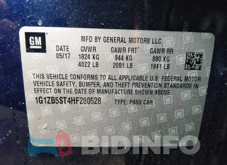 1G1ZB5ST4HF280528 Photo# 9