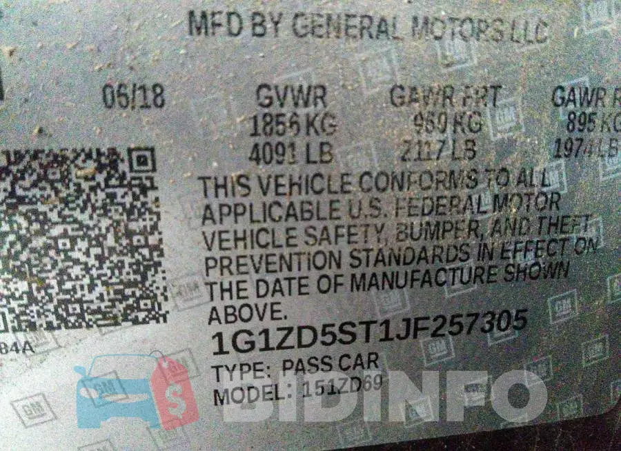1G1ZD5ST1JF257305 Photo# 9