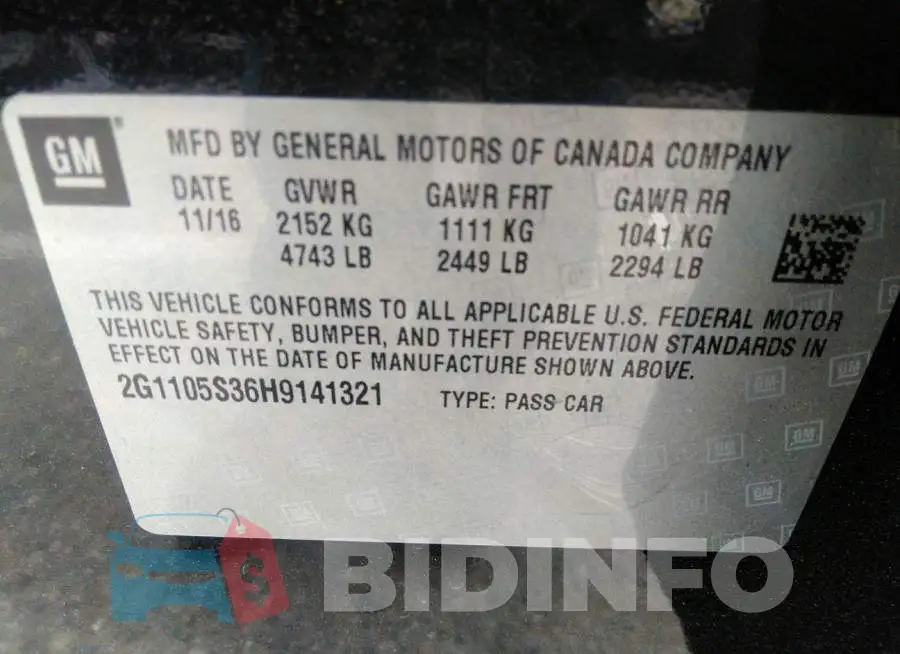 2G1105S36H9141321 Photo# 9