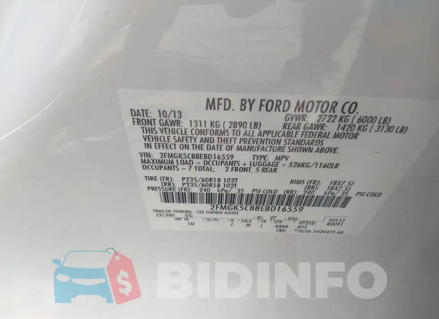 2FMGK5C88EBD16559 Photo# 9