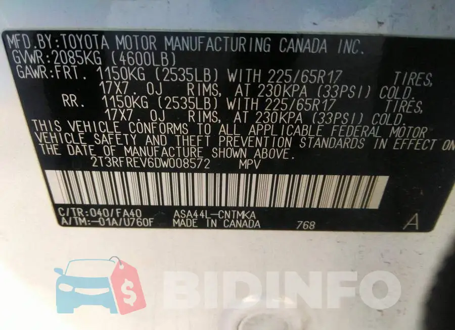 2T3RFREV6DW008572 Photo# 9