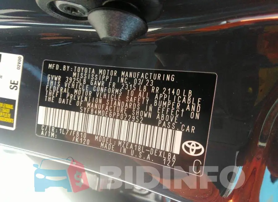 5YFB4MDE6PP022952 Photo# 9