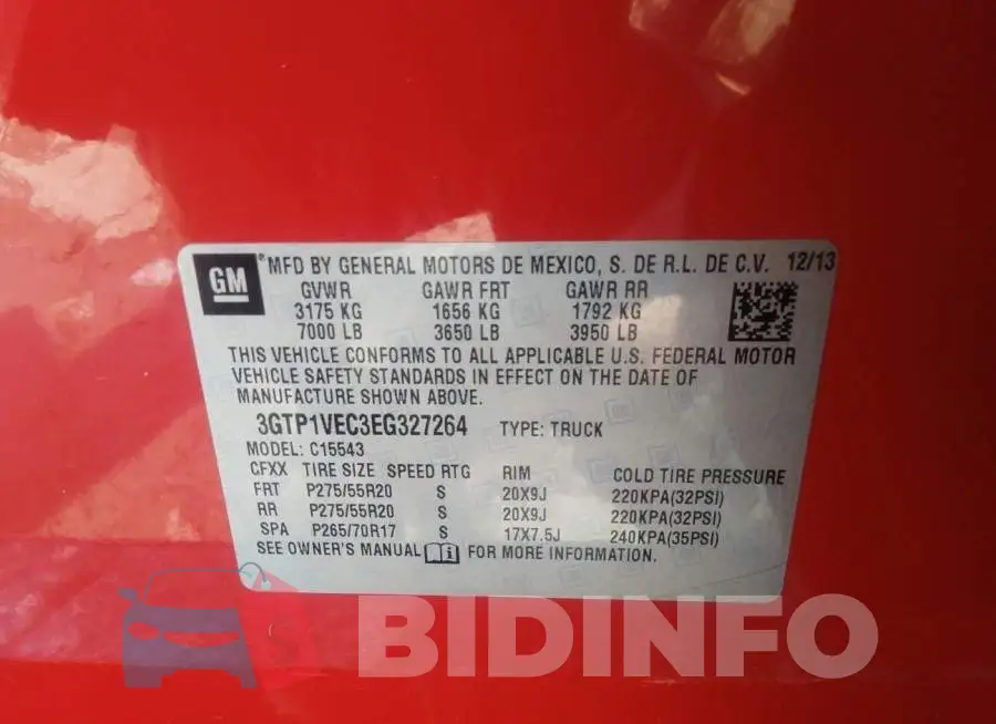 3GTP1VEC3EG327264 Photo# 9