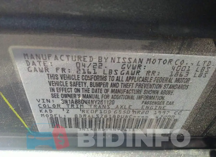 3N1AB8DV4NY261120 Photo# 9