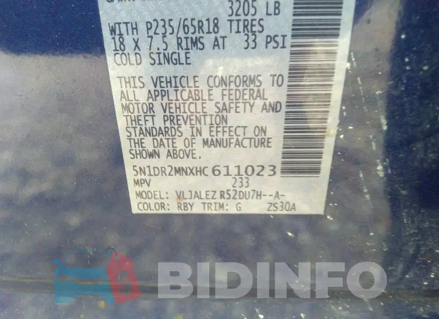 5N1DR2MNXHC611023 Photo# 9