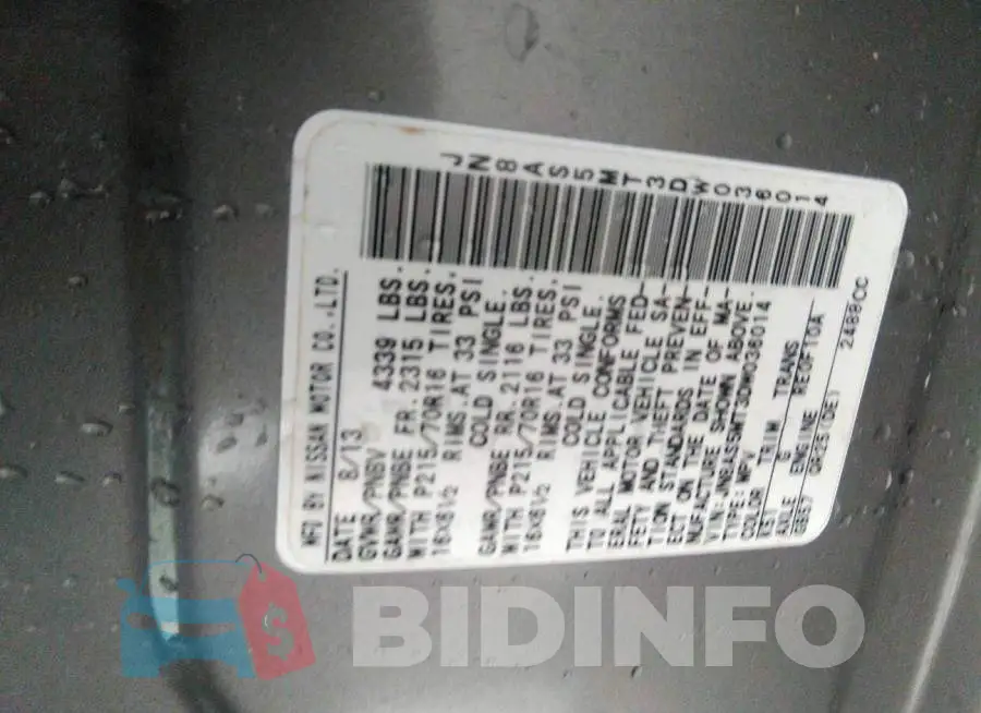 JN8AS5MT3DW036014 Photo# 9