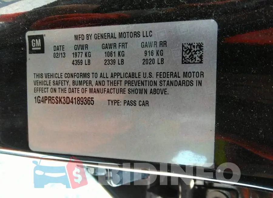 1G4PR5SK3D4189365 Photo# 9