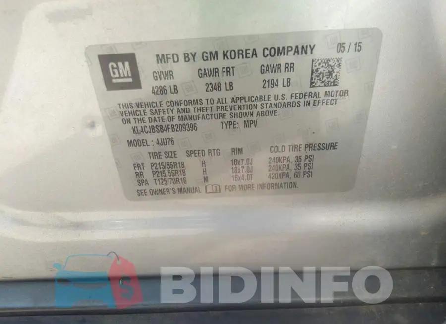 KL4CJBSB4FB209396 Photo# 9