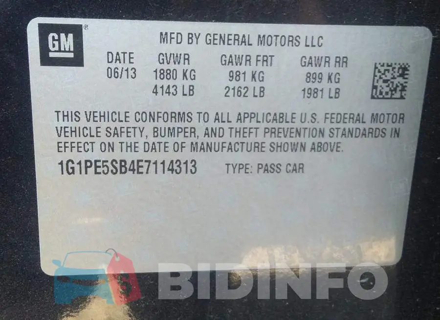 1G1PE5SB4E7114313 Photo# 9