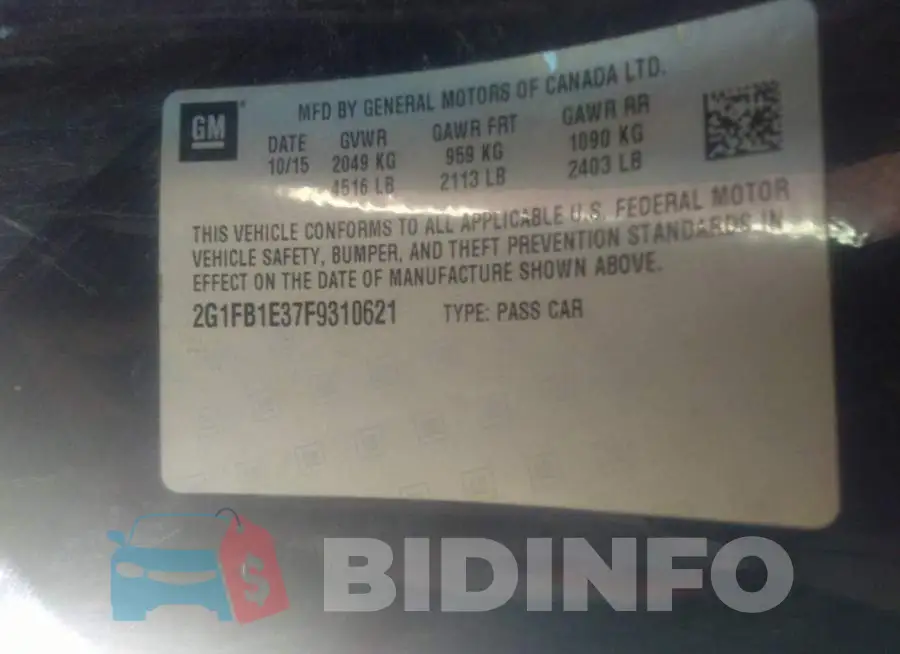 2G1FB1E37F9310621 Photo# 9