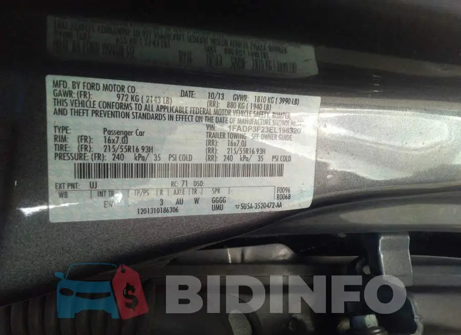1FADP3F23EL198320 Photo# 9