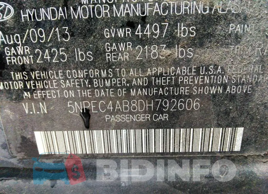 5NPEC4AB8DH792606 Photo# 9