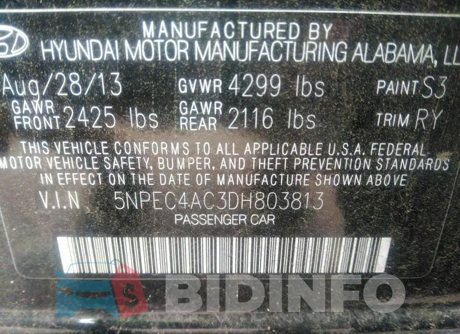 5NPEC4AC3DH803813 Photo# 9