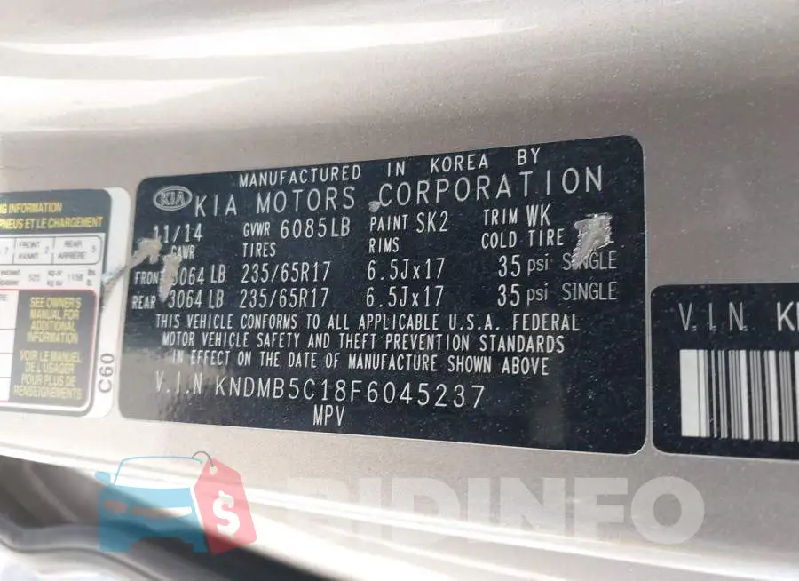 KNDMB5C18F6045237 Photo# 9