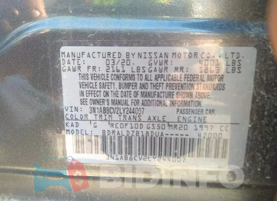 3N1AB8CV2LY244007 Photo# 9