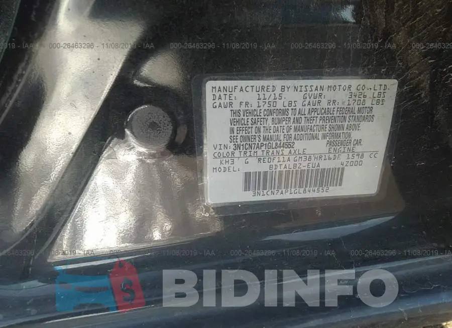 3N1CN7AP1GL844552 Photo# 9