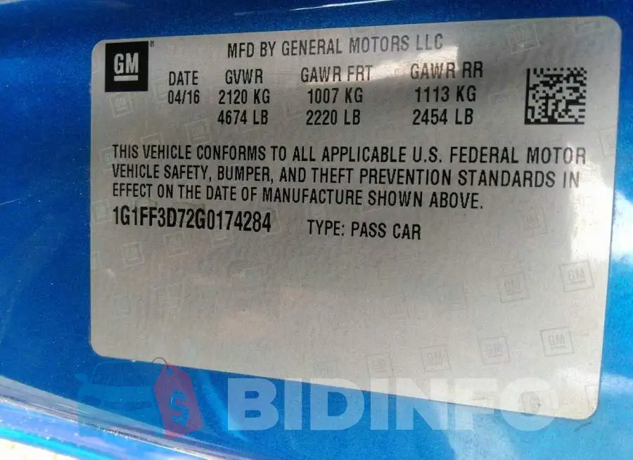 1G1FF3D72G0174284 Photo# 9