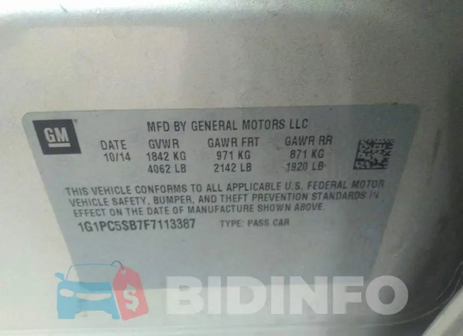 1G1PC5SB7F7113387 Photo# 9