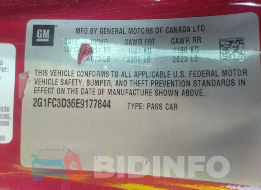 2G1FC3D36E9177844 Photo# 9
