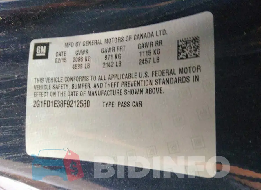 2G1FD1E38F9212580 Photo# 9
