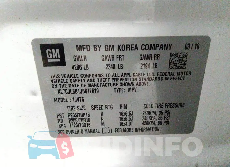 KL7CJLSB1JB677619 Photo# 9