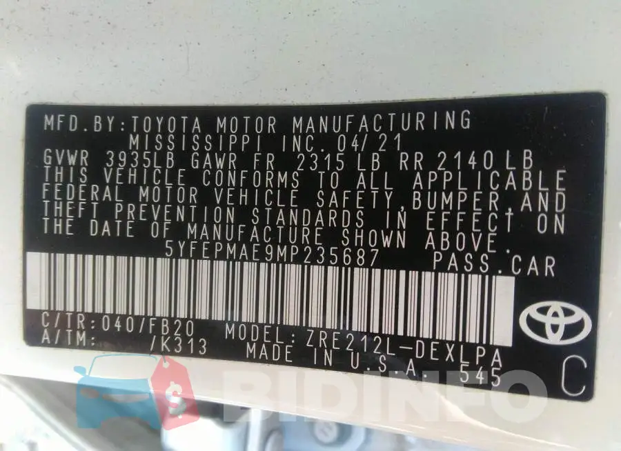 5YFEPMAE9MP235687 Photo# 9