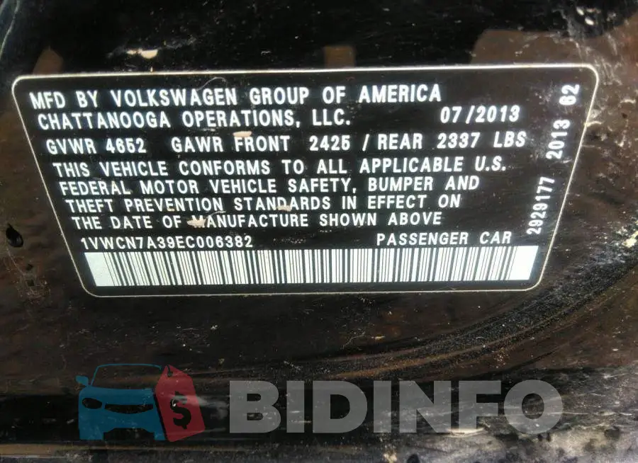 1VWCN7A39EC006382 Photo# 9