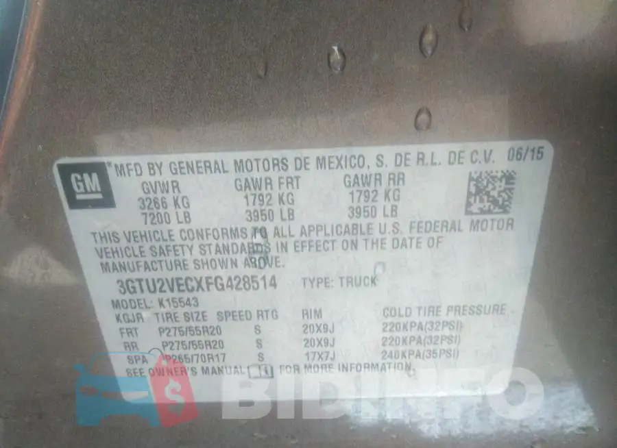 3GTU2VECXFG428514 Photo# 9